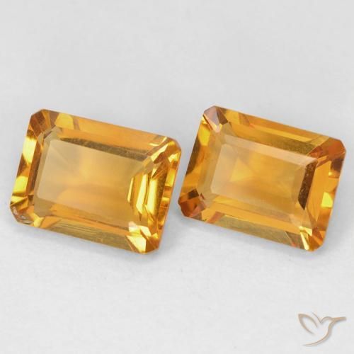 2.91 ctw Golden Citrine Stones, Natural Citrine in Octagon Step Cut Shape for Sale