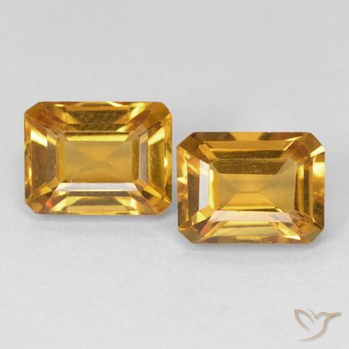 3.19 ct Yellow Citrine, 8 x 6.1 mm Octagon Cut From Brazil, Photo A