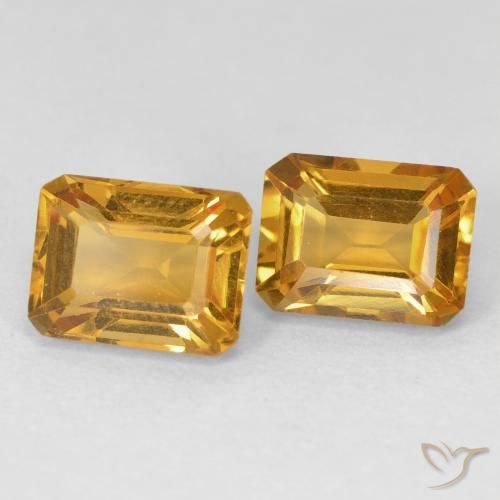 3.19 ctw Golden Citrine Stones, Natural Citrine in Octagon Step Cut Shape for Sale