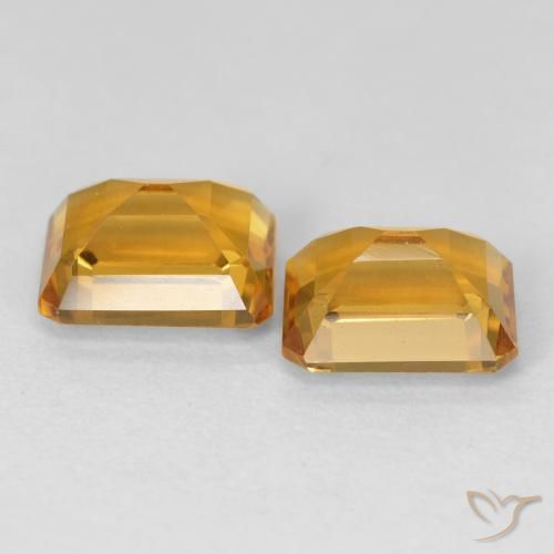 Citrine Gemstones in 8 x 6 mm (calibrated) Size for Sale, Citrine Stones in Medium Light-Golden Color
