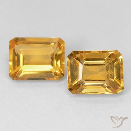 3.22 ct Yellow Citrine, 7.9 x 6.1 mm Octagon Cut From Brazil, Photo A