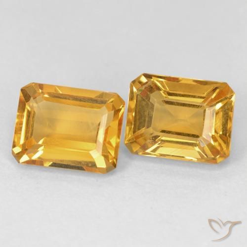 3.22 ctw Golden Citrine Stones, Natural Citrine in Octagon Step Cut Shape for Sale