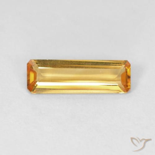 1.02ct Natural Golden Orange Citrine, Emerald Cut, VVS-VS