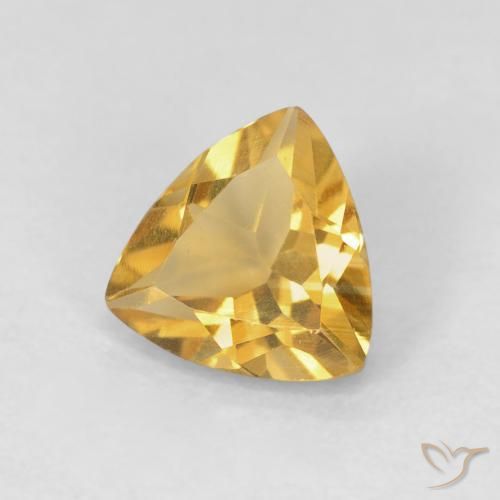 0.93 ct Golden Citrine Stone, Natural Citrine in Trillion Facet Shape for Sale