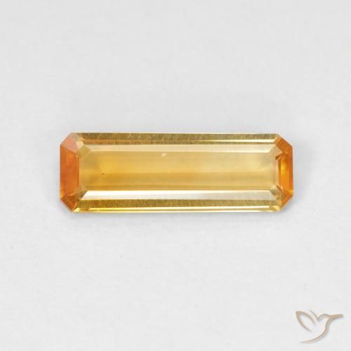 0.97ct Natural Deep Orange-Gold Citrine, Emerald Cut, VVS-VS