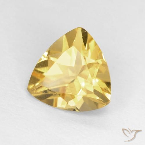 1.45 ct Golden Citrine Stone, Natural Citrine in Trillion Facet Shape for Sale