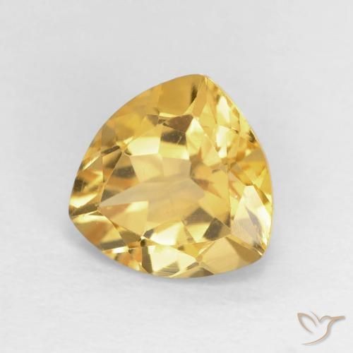 1.58 ct Golden Citrine Stone, Natural Citrine in Trillion Facet Shape for Sale