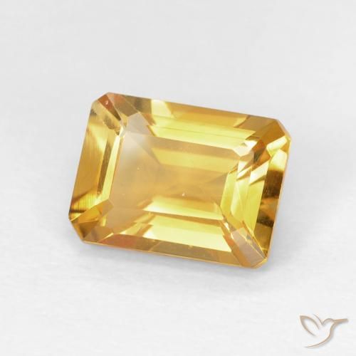 1.49 ct Golden Citrine Stone, Natural Citrine in Octagon Step Cut Shape for Sale