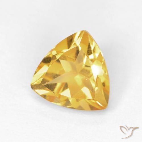1.11 ct Golden Citrine Stone, Natural Citrine in Trillion Facet Shape for Sale