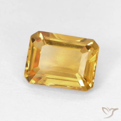 1.53 ct Golden Citrine Stone, Natural Citrine in Octagon Step Cut Shape for Sale