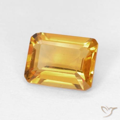 1.40 ct Golden Citrine Stone, Natural Citrine in Octagon Step Cut Shape for Sale