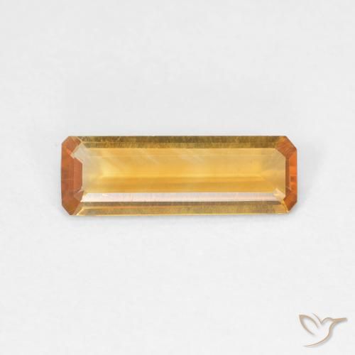 0.93ct Natural Orange-Gold Citrine, Emerald Cut, VVS-VS