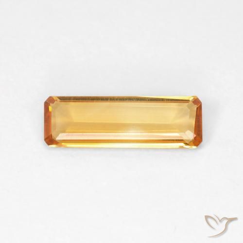 0.87ct Natural Orange-Gold Citrine, Emerald Cut, VVS-VS