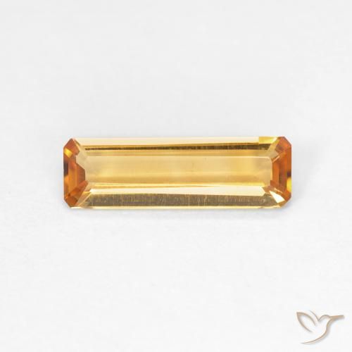 0.86ct Natural Medium Orange-Gold Citrine, Emerald Cut, VVS-VS