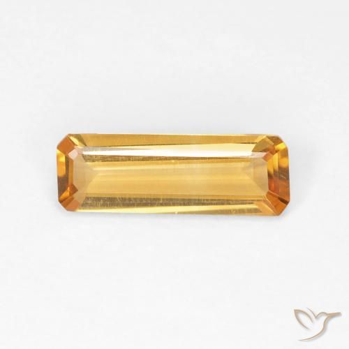 1.04ct Natural Dark Orange-Gold Citrine, Emerald Cut, VVS-VS