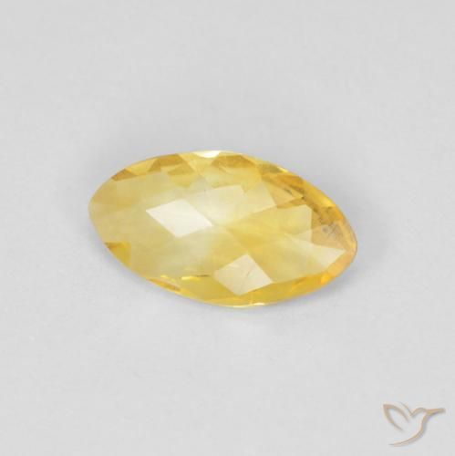 0.62 ct Golden Citrine Stone, Natural Citrine in Marquise Checkerboard Shape for Sale