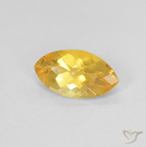 0.90 ct Golden Citrine Stone, Natural Citrine in Marquise Checkerboard Shape for Sale