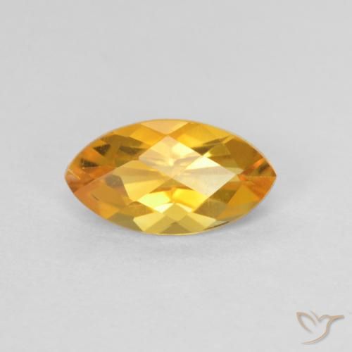 0.98ct Natural Dark Orange-Gold Citrine, Marquise, VS