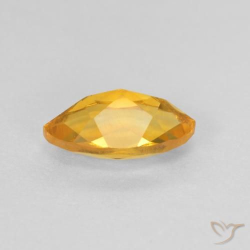 Citrine Gemstone in 9.2 x 5.1 mm Size for Sale, Citrine Stone in Dark Orange-Gold Color