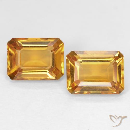 3.03ctw Natural Orange-Gold Citrine, Emerald Cut, VVS