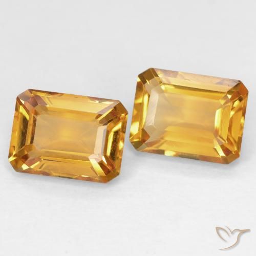 3.03 ctw Golden Citrine Stones, Natural Citrine in Octagon Step Cut Shape for Sale