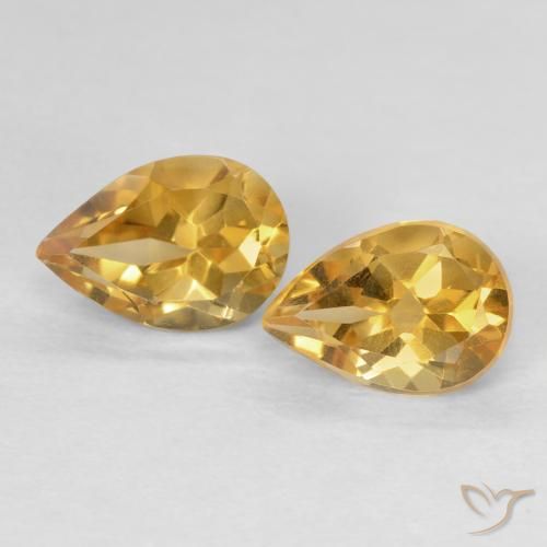 1.30ctw Natural Golden Citrine, Pear Shape, VVS