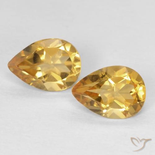 1.27ctw Natural Golden Citrine, Pear Shape, VVS