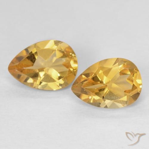 1.46ctw Natural Golden Citrine, Pear Shape, VVS-VS