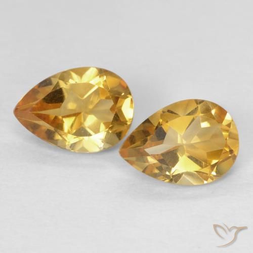 1.41 ct Yellow Citrine, 7.1 x 5.1 mm Pear Cut From Brazil, Photo A