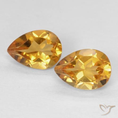 1.46 ct Yellow Citrine, 7.2 x 5.1 mm Pear Cut From Brazil, Photo A