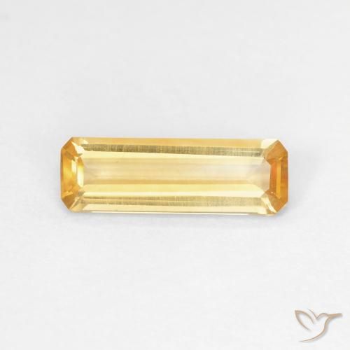 1.06ct Natural Deep Golden Orange Citrine, Emerald Cut, VVS-VS