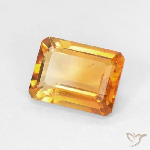1.50 ct Golden Citrine Stone, Natural Citrine in Octagon Step Cut Shape for Sale