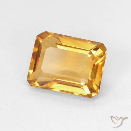 1.49 ct Golden Citrine Stone, Natural Citrine in Octagon Step Cut Shape for Sale