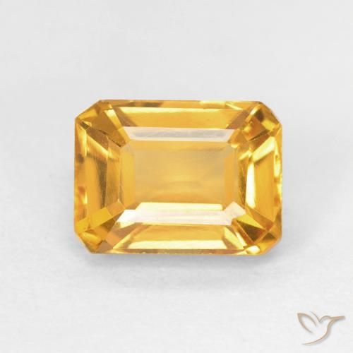 1.74ct Natural Golden Orange Citrine, Emerald Cut, VVS-VS