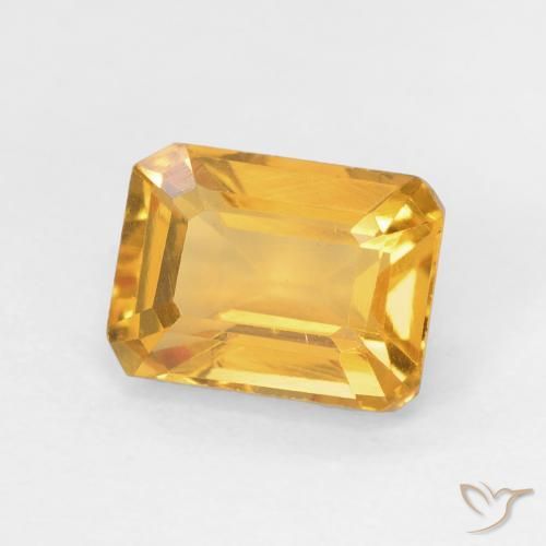1.74 ct Golden Citrine Stone, Natural Citrine in Octagon Step Cut Shape for Sale