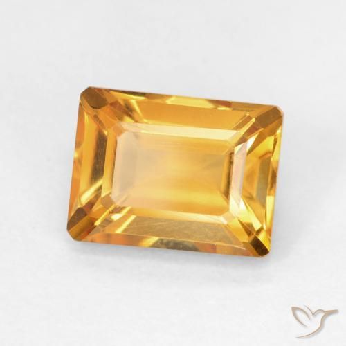 1.84 ct Golden Citrine Stone, Natural Citrine in Octagon Step Cut Shape for Sale