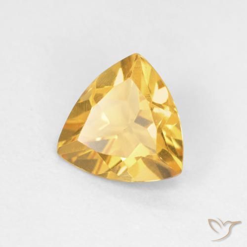 1.03 ct Golden Citrine Stone, Natural Citrine in Trillion Facet Shape for Sale
