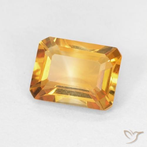 1.40 ct Golden Citrine Stone, Natural Citrine in Octagon Step Cut Shape for Sale