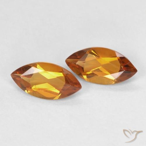 0.93 ctw Orange Citrine Stones, Natural Citrine in Marquise Facet Shape for Sale