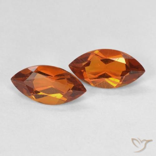 1.02 ctw Orange Citrine Stones, Natural Citrine in Marquise Facet Shape for Sale