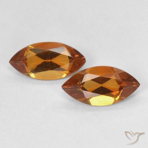 0.86 ct Orange Citrine, 7.9 x 4 mm Marquise Cut From Brazil, Photo A