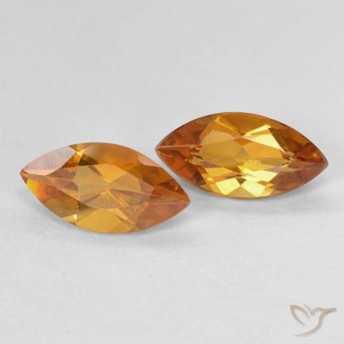 1.00 ctw Orange Citrine Stones, Natural Citrine in Marquise Facet Shape for Sale