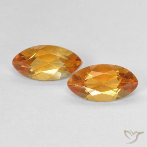 1.04 ct Orange Citrine, 8.1 x 4.1 mm Marquise Cut From Brazil, Photo A