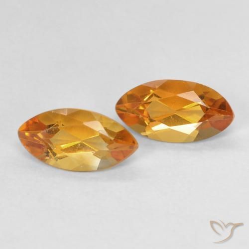 1.04 ctw Orange Citrine Stones, Natural Citrine in Marquise Facet Shape for Sale