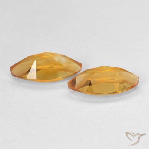 Citrine Gemstones in 8 x 4 mm (calibrated) Size for Sale, Citrine Stones in Medium Orange Color