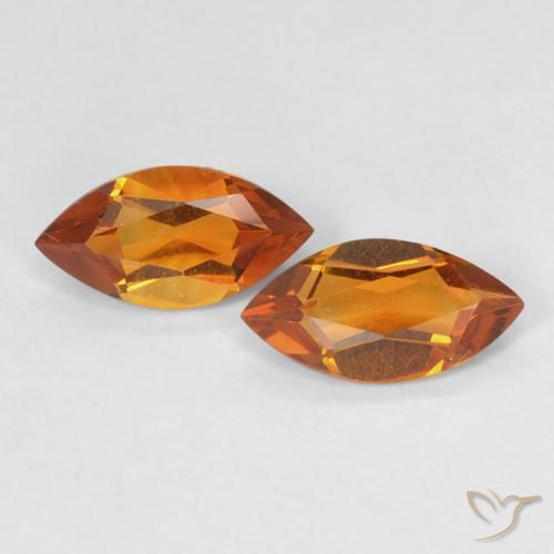 0.98 ct Orange Citrine, 8.2 x 4.2 mm Marquise Cut From Brazil, Photo A