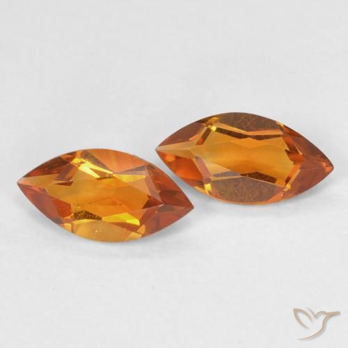 0.98 ctw Orange Citrine Stones, Natural Citrine in Marquise Facet Shape for Sale