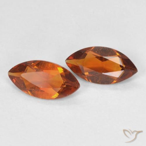 0.88 ctw Orange Citrine Stones, Natural Citrine in Marquise Facet Shape for Sale