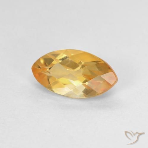 1.04 ct Golden Citrine Stone, Natural Citrine in Marquise Rose-Cut Shape for Sale
