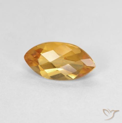 0.95 ct Golden Citrine Stone, Natural Citrine in Marquise Rose-Cut Shape for Sale